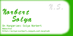 norbert solya business card